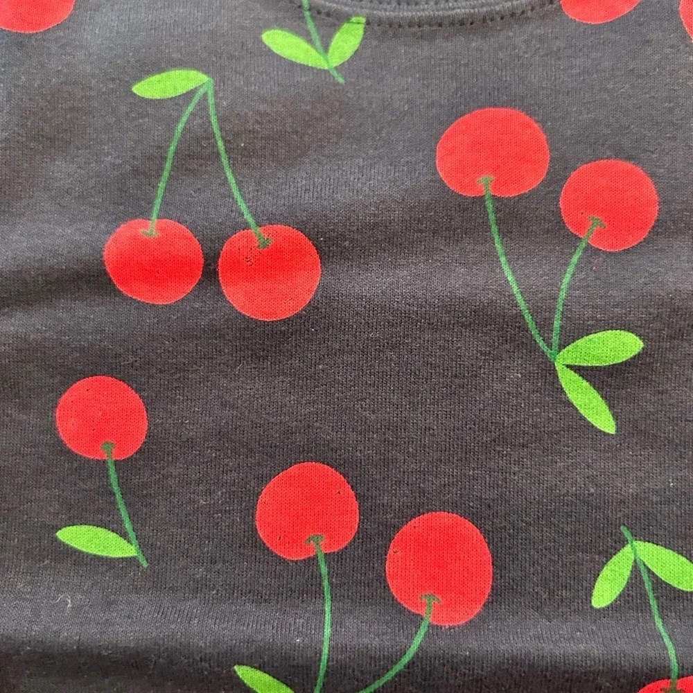 NWT Old Navy Navy and Red Cherries Print Kids Pajama Set Size 4T
